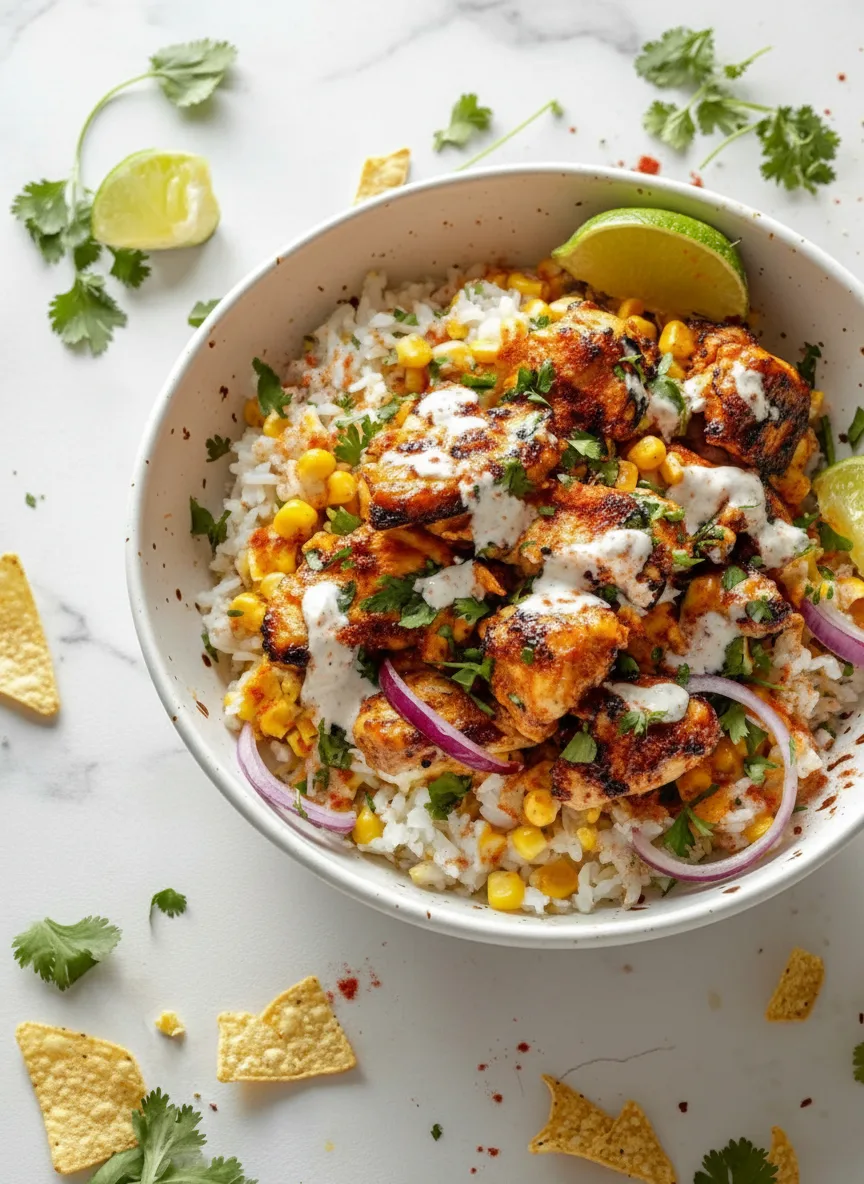Street Corn Chicken Rice Bowl