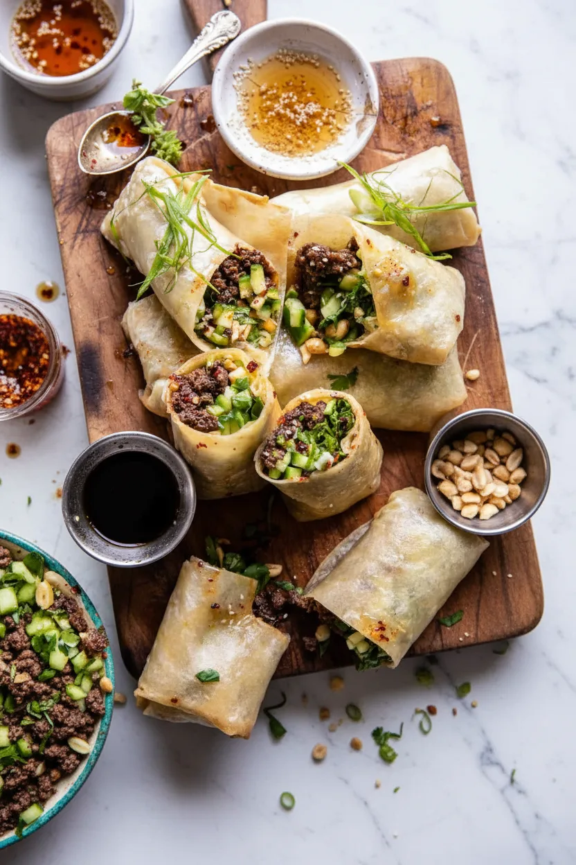 Thai Basil Beef Rolls Ready in 20 Minutes
