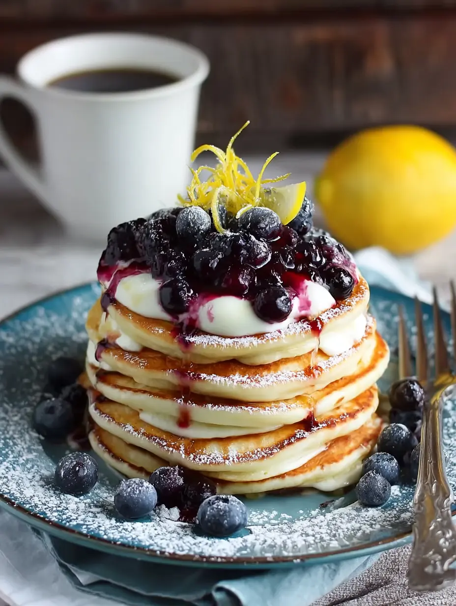 Blueberry Lemon Cheesecake Pancakes