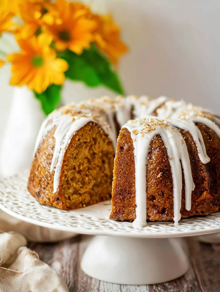 Carrot Cake Pound Cake with Cream Cheese Glaze