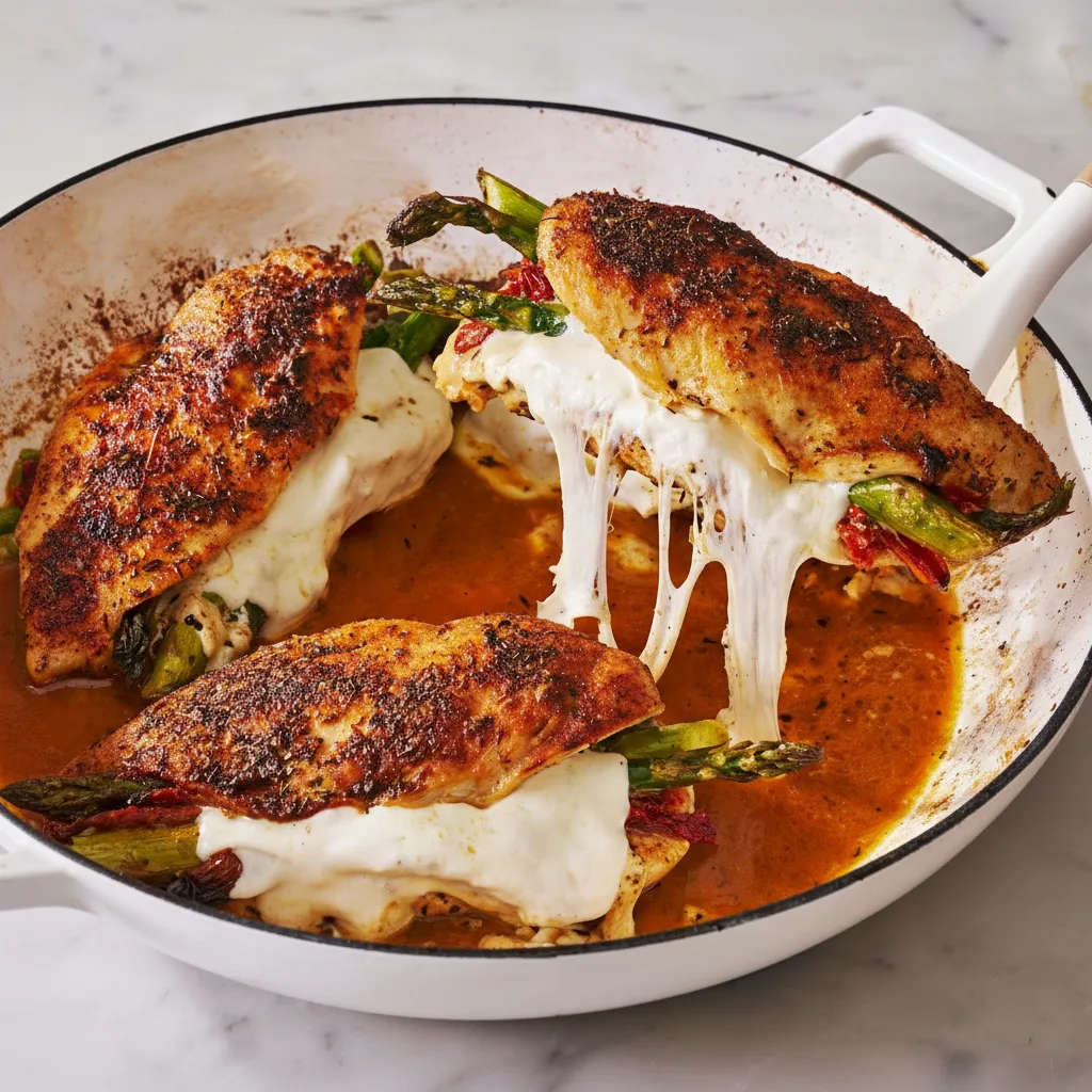 Cheesy Asparagus Stuffed Chicken