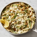 Creamy Feta-Lemon Penne With Asparagus
