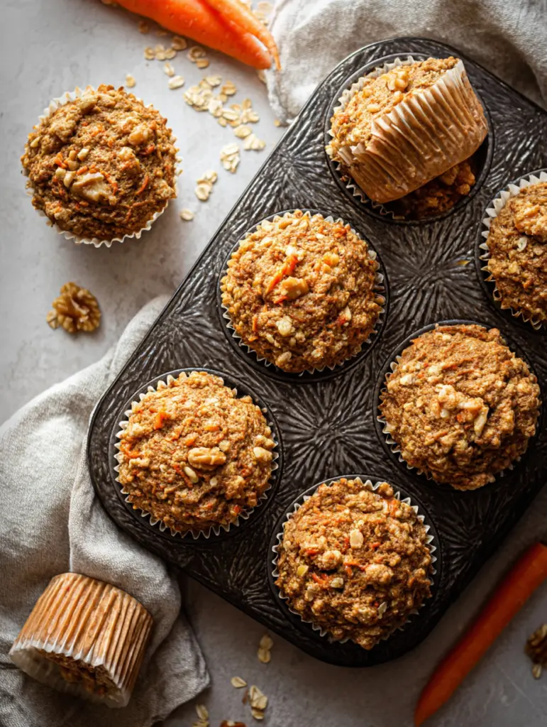 Healthy Carrot Oatmeal Muffins