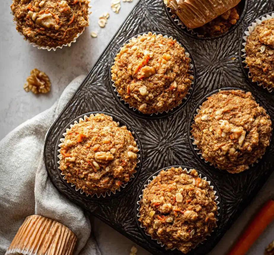 Healthy Carrot Oatmeal Muffins