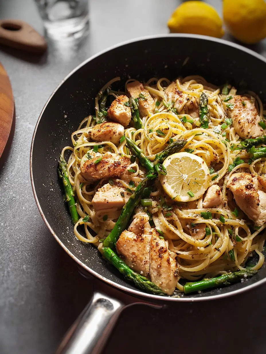Lemon ﻿Asparagus Chicken Pasta