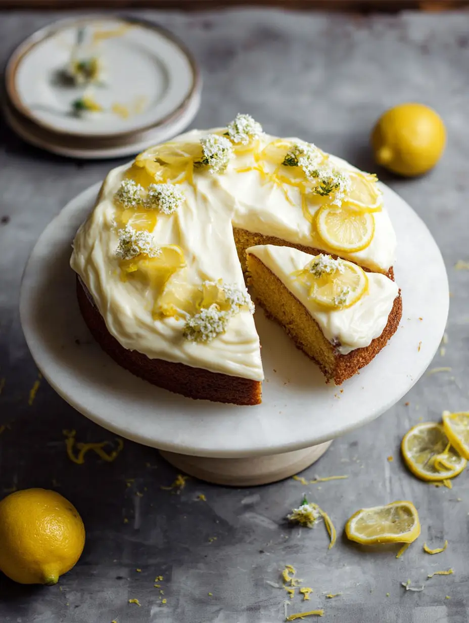Lemon Cake with Cream Cheese Lemon Frosting