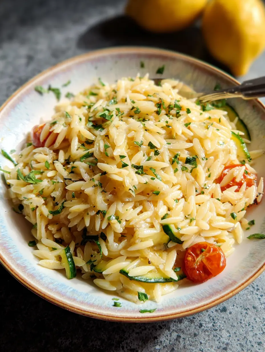 Lemon Garlic Orzo Salad