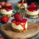 Mini Strawberry Cheesecakes with Cookie Base