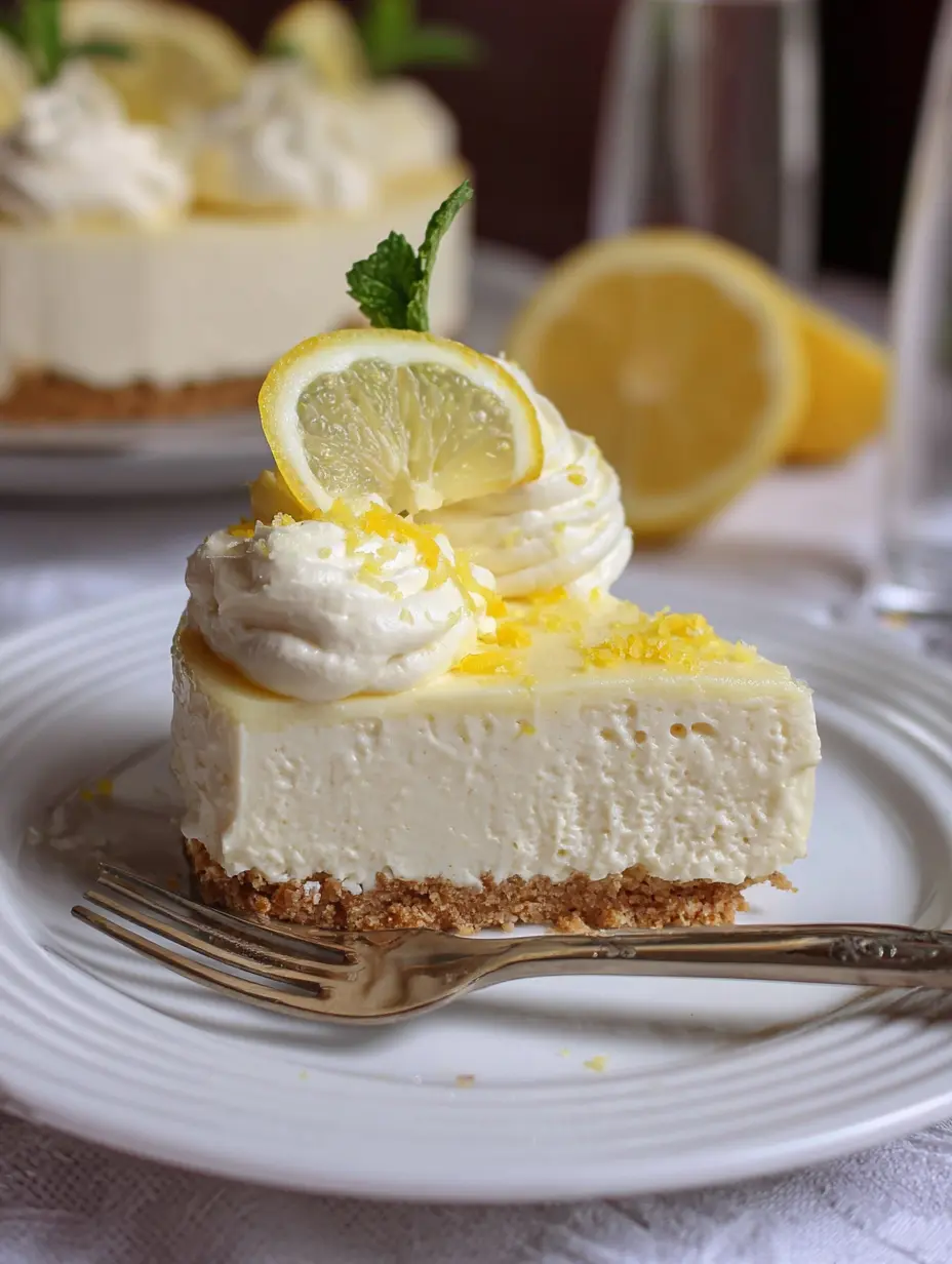 No Bake Cheesecake with Fresh Lemon Cream