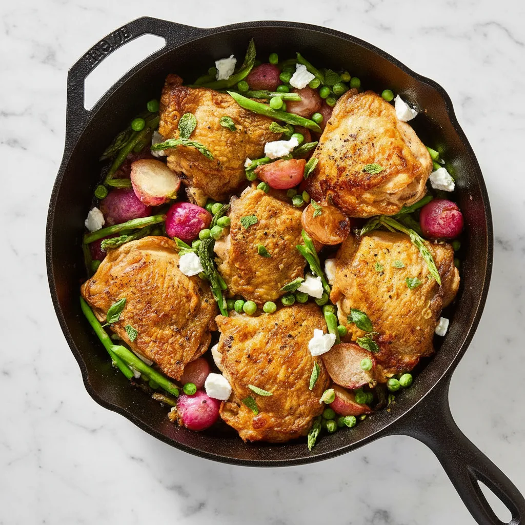 One-Pan Crispy Chicken Primavera