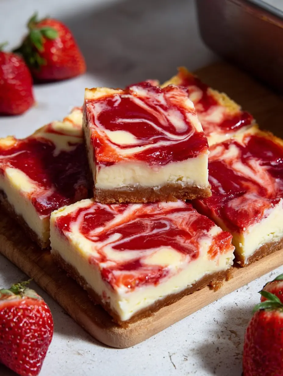 Strawberry Cheesecake Bars with Cream Cheese Filling