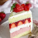 Strawberry Shortcake Cheesecake with Sponge Layers