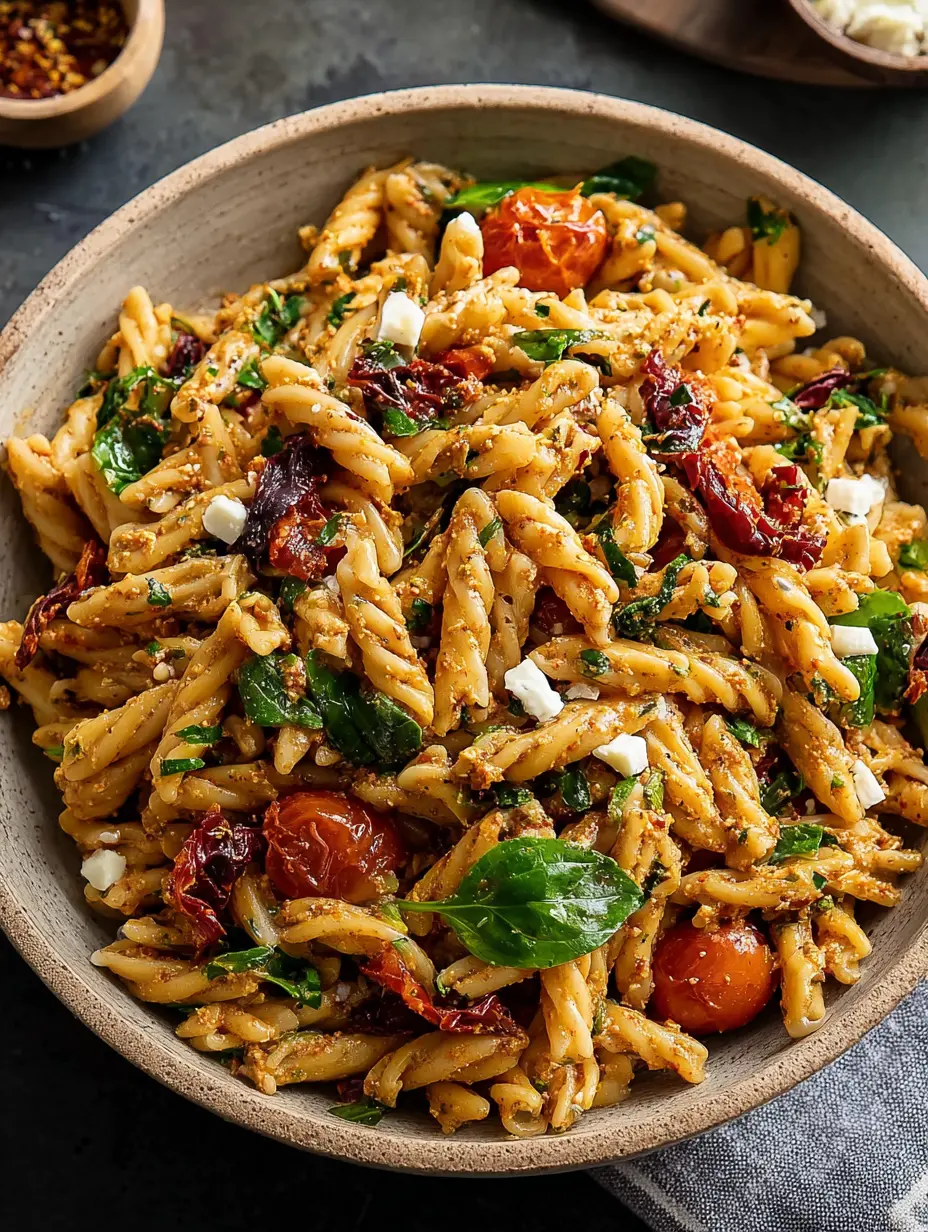 Sun Dried Tomato Pesto Pasta Salad