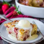 Warm Rhubarb Cake With Butter Sauce