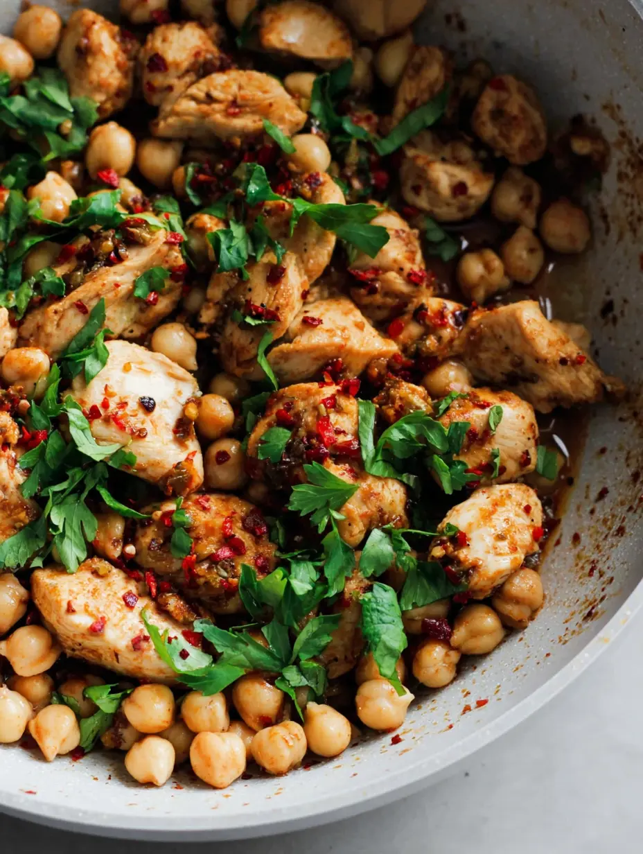 15-Minute High-Protein Spicy Chicken & Chickpeas Recipe