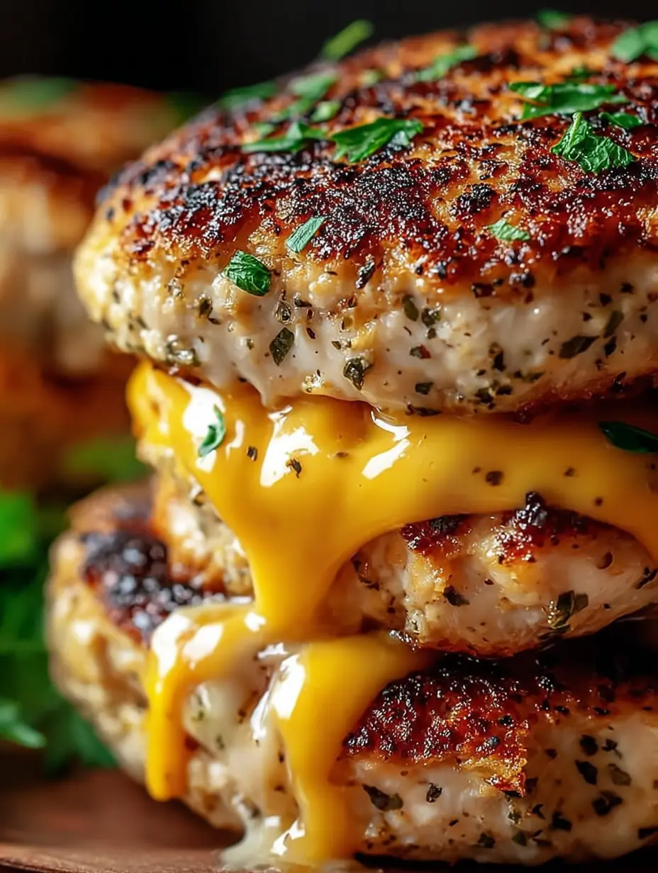 Cheddar Ranch Chicken Burgers