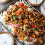 Chicken Shawarma Sheet Pan Dinner