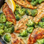 Creamy Garlic Chicken & Broccoli Skillet