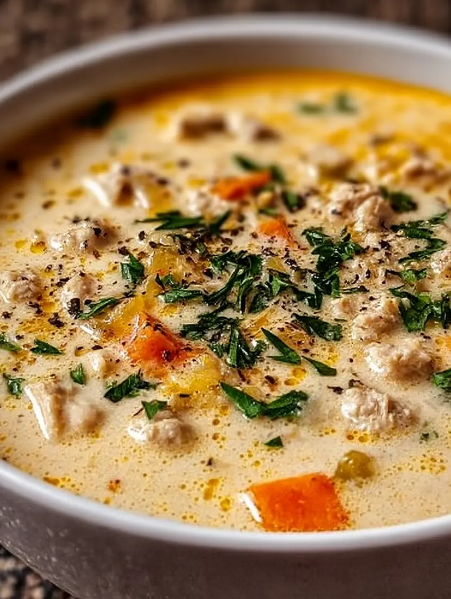 Creamy Italian Ground Chicken Soup