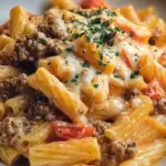 Creamy Rotel Pasta with Ground Beef