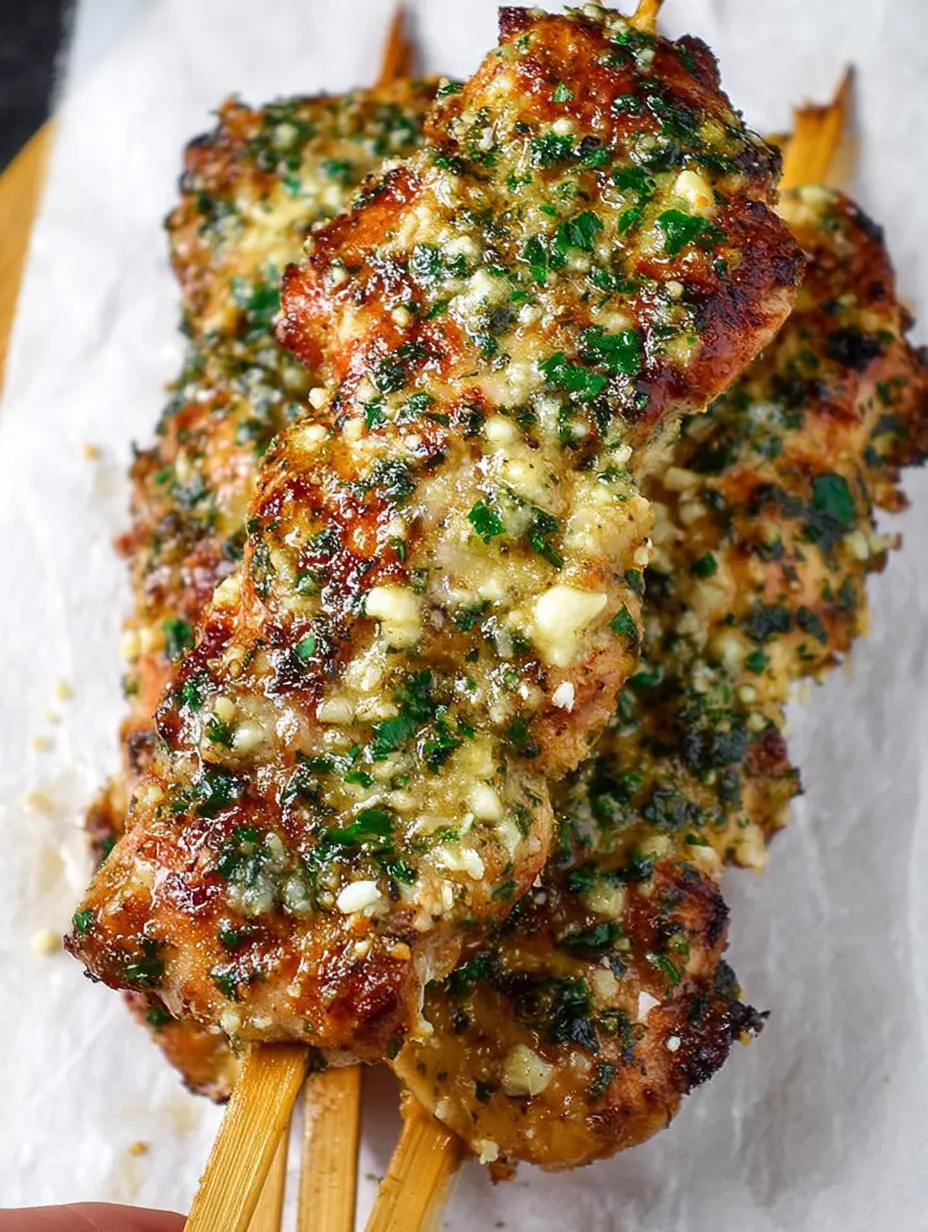 Garlic Parmesan Chicken Skewers