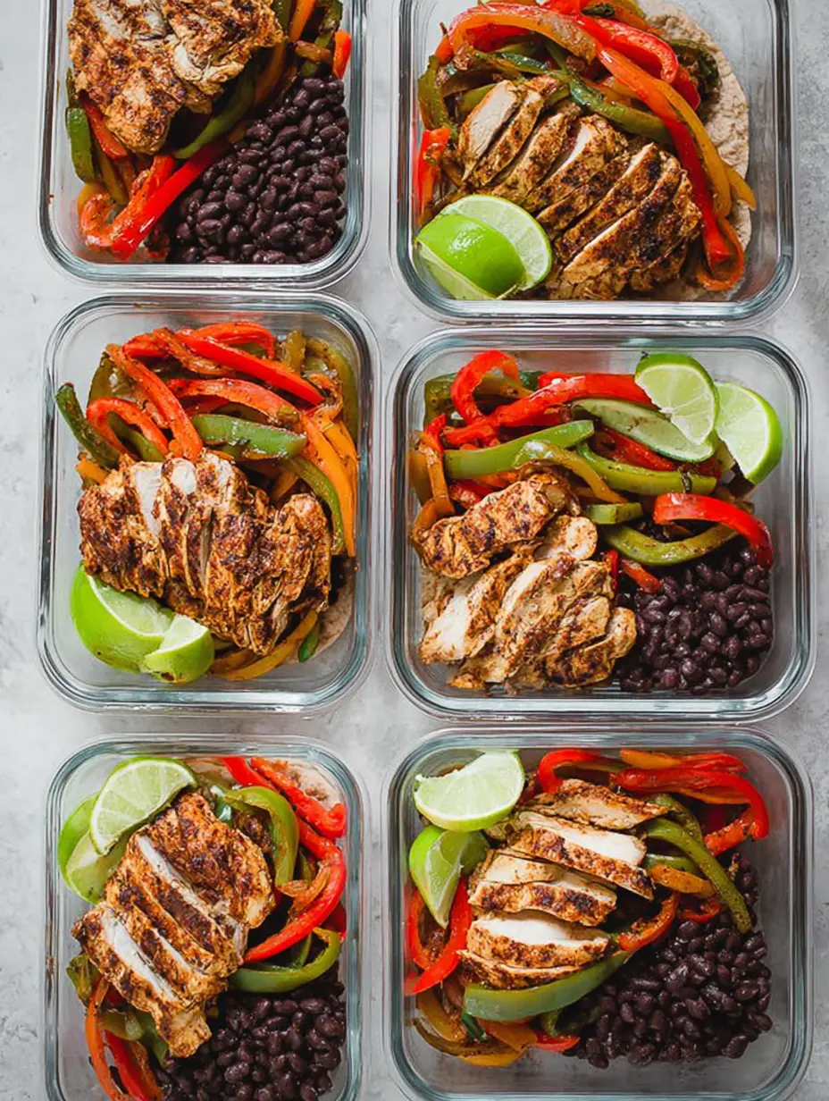 Healthy Chicken Fajitas Meal Prep