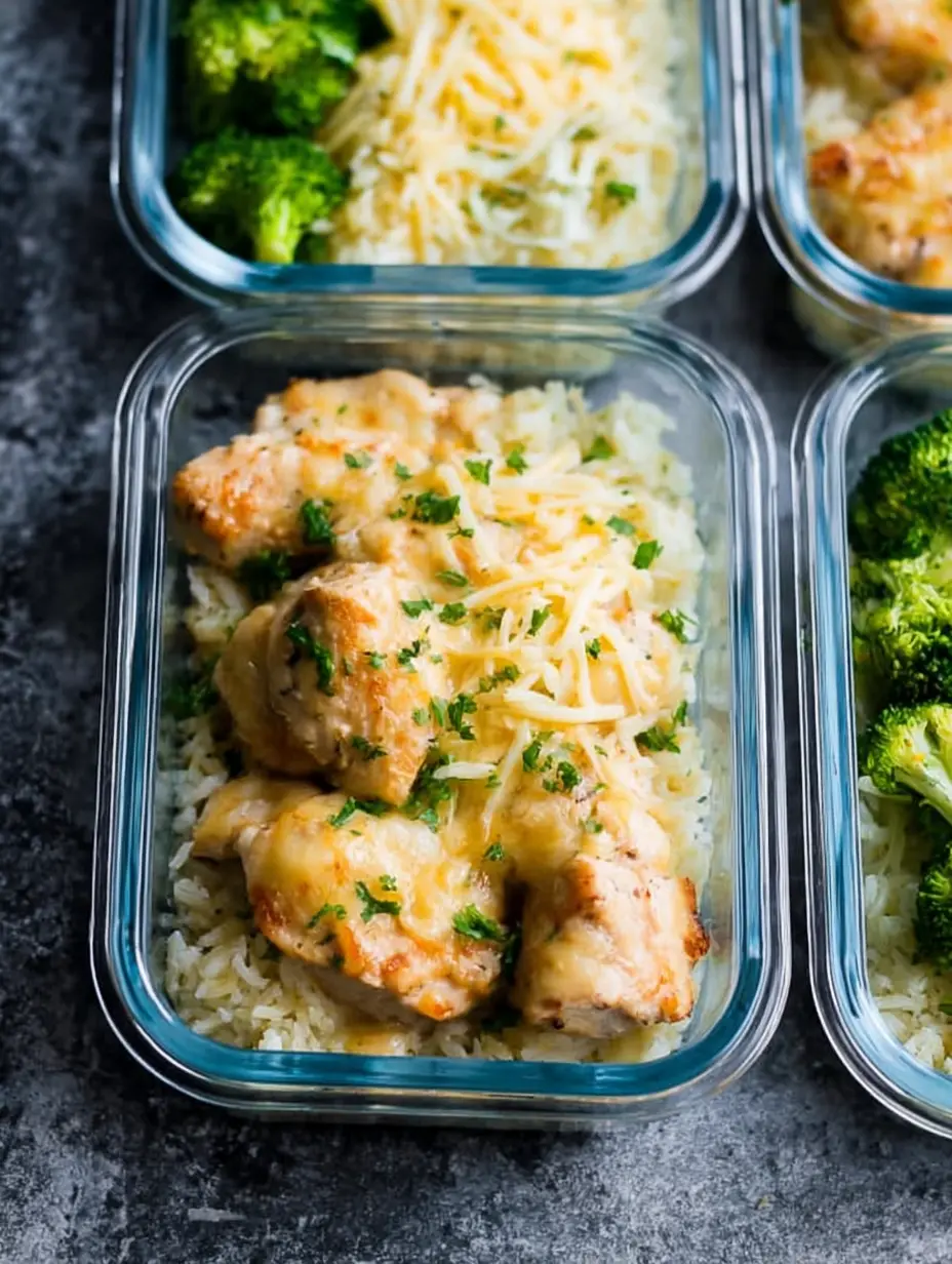 Low Carb Cheesy Chicken and Rice Meal Prep