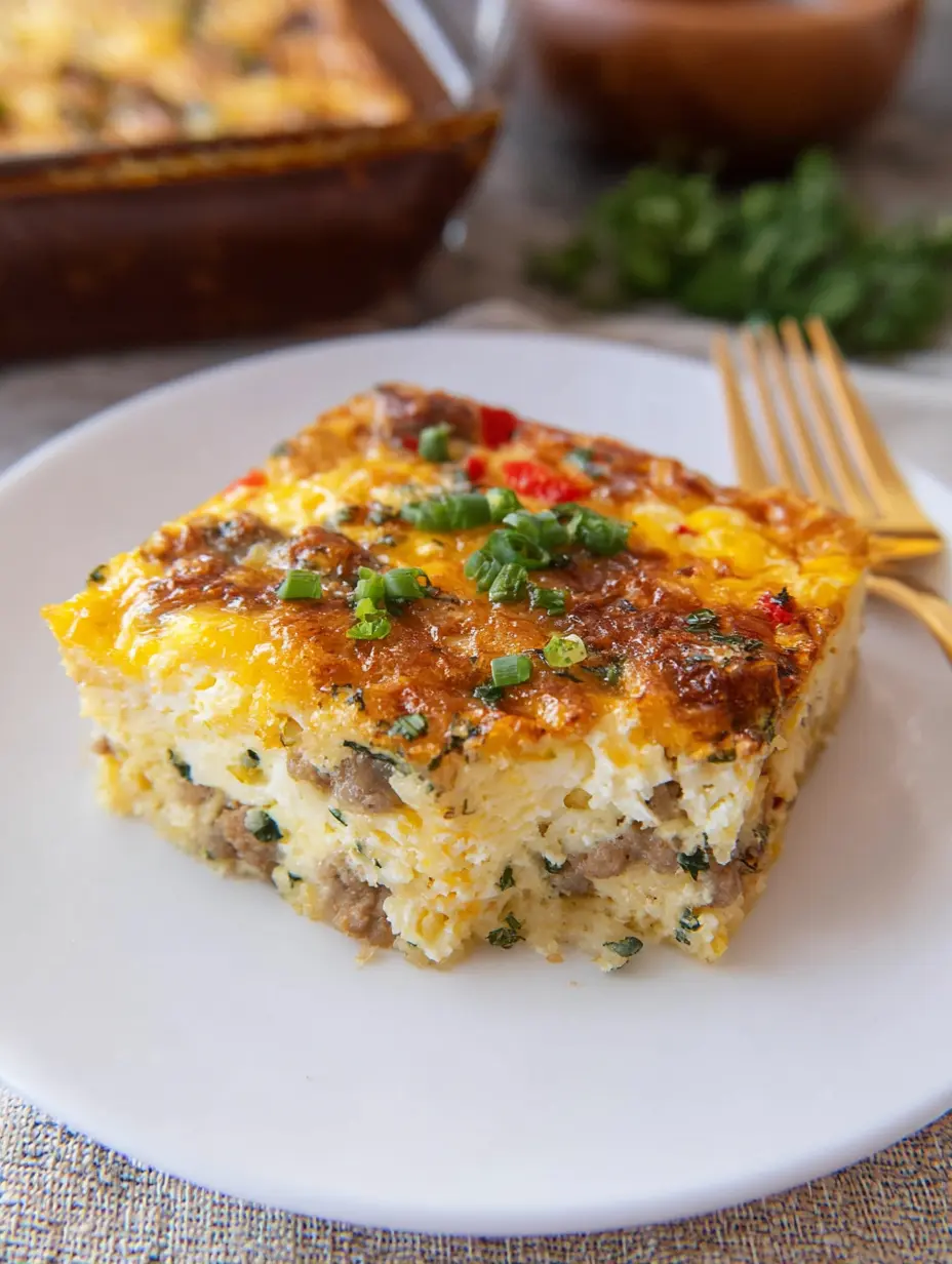 Sausage and Egg Cottage Cheese Breakfast Casserole