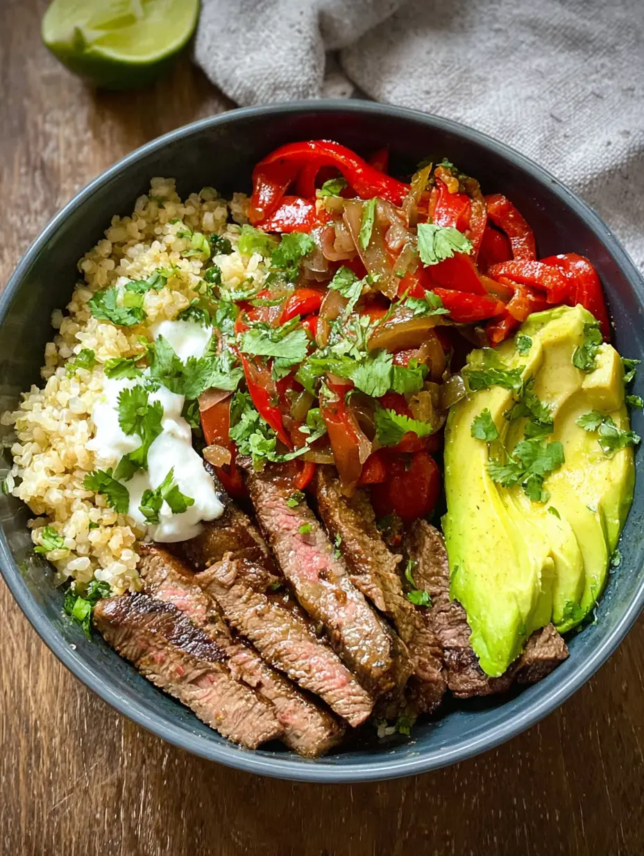 High Protein Steak Fajita Bowl