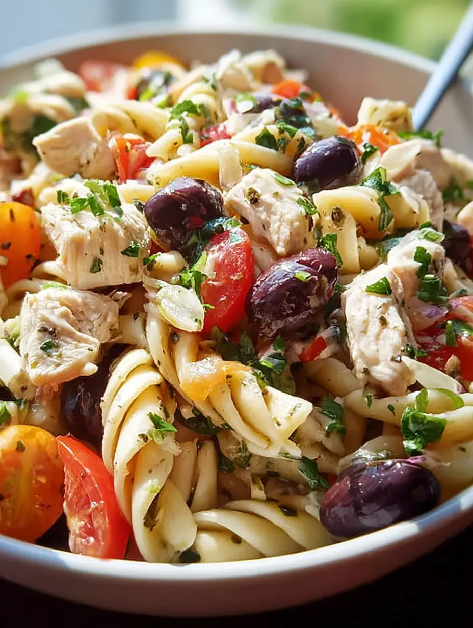 Mediterranean Chicken Pasta Salad