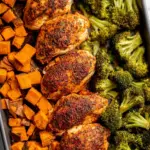 Sheet Pan Roasted Chicken, Sweet Potatoes, & Broccoli