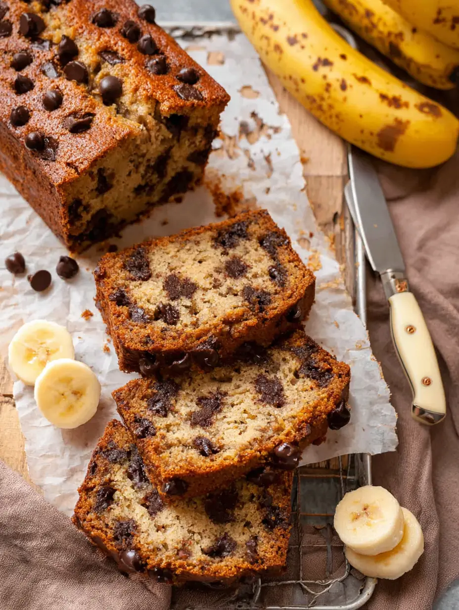 Skinny Chocolate Chip Banana Bread (Low Calorie)