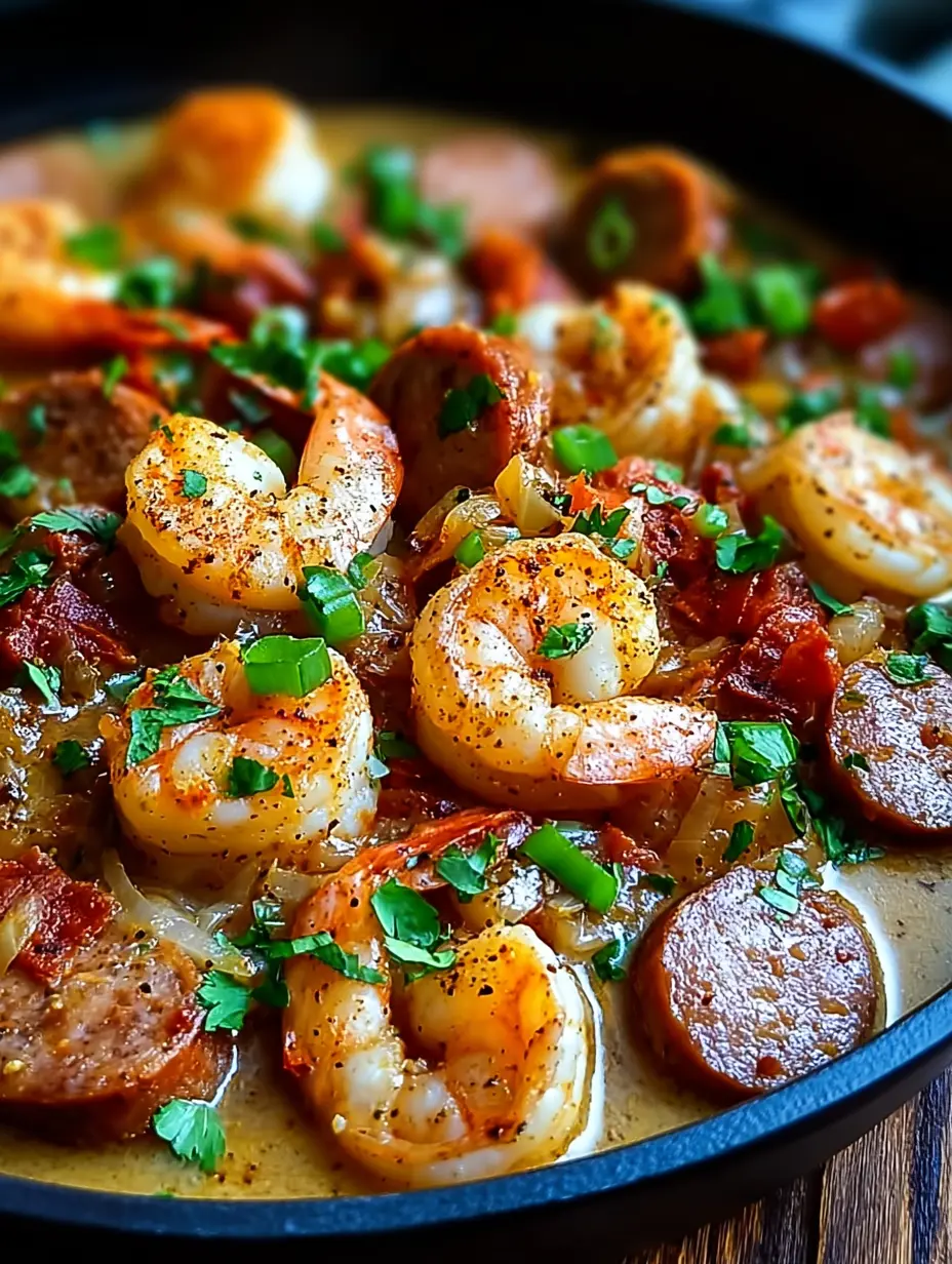 Spicy Shrimp and Sausage Skillet