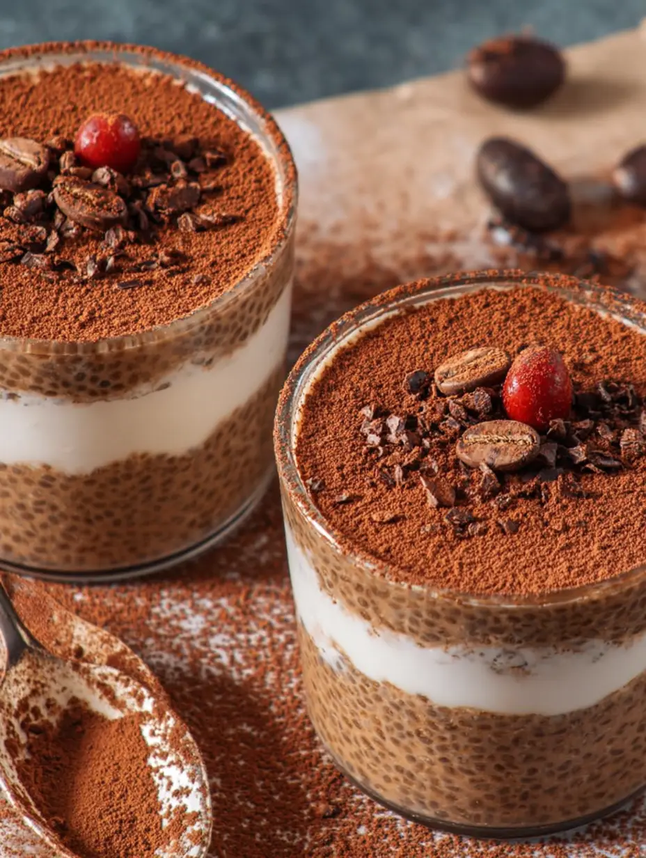Tiramisu Chia Pudding With Greek Yogurt