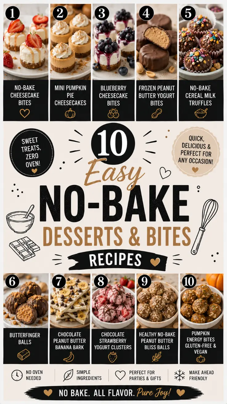10 Easy No-Bake Desserts & Bites Recipes