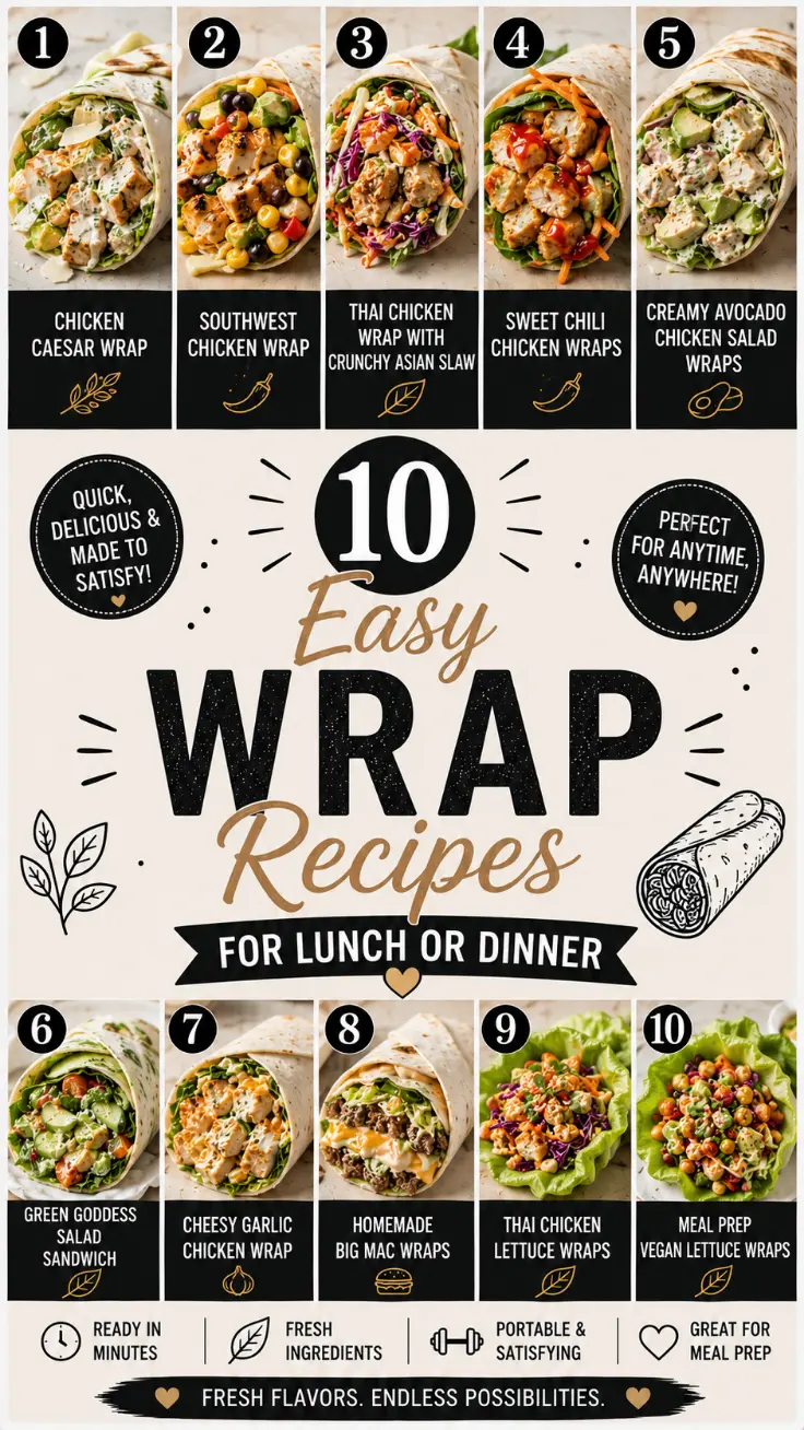 10 Easy Wrap Recipes for Lunch or Dinner