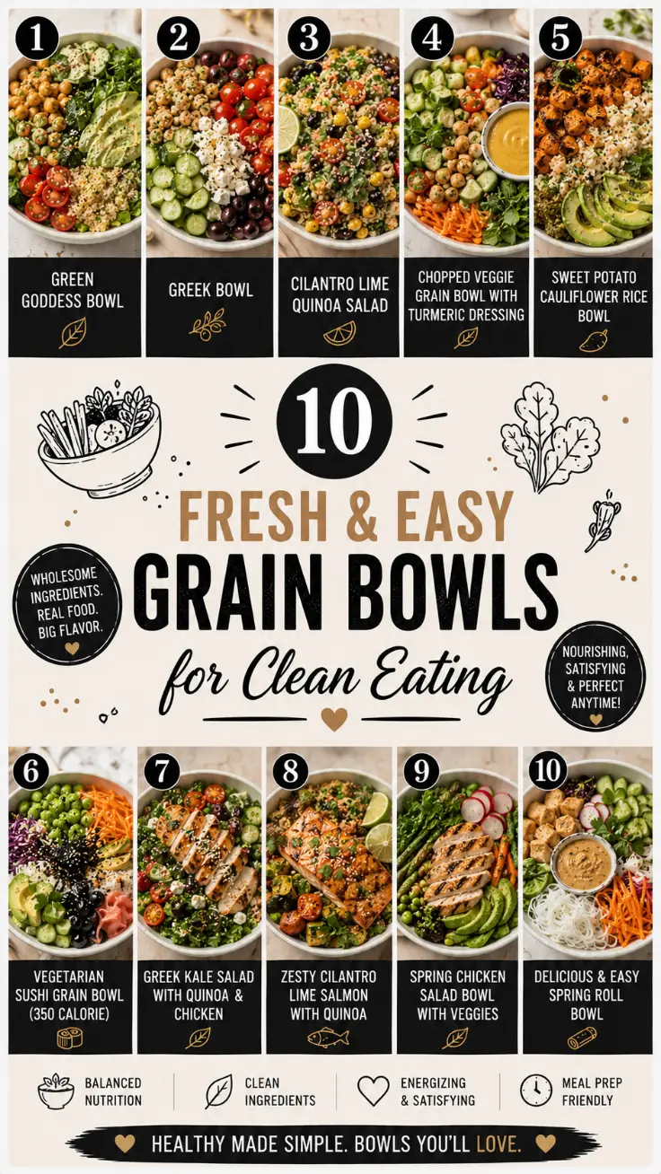 10 Fresh and Easy Grain Bowls for Clean Eating