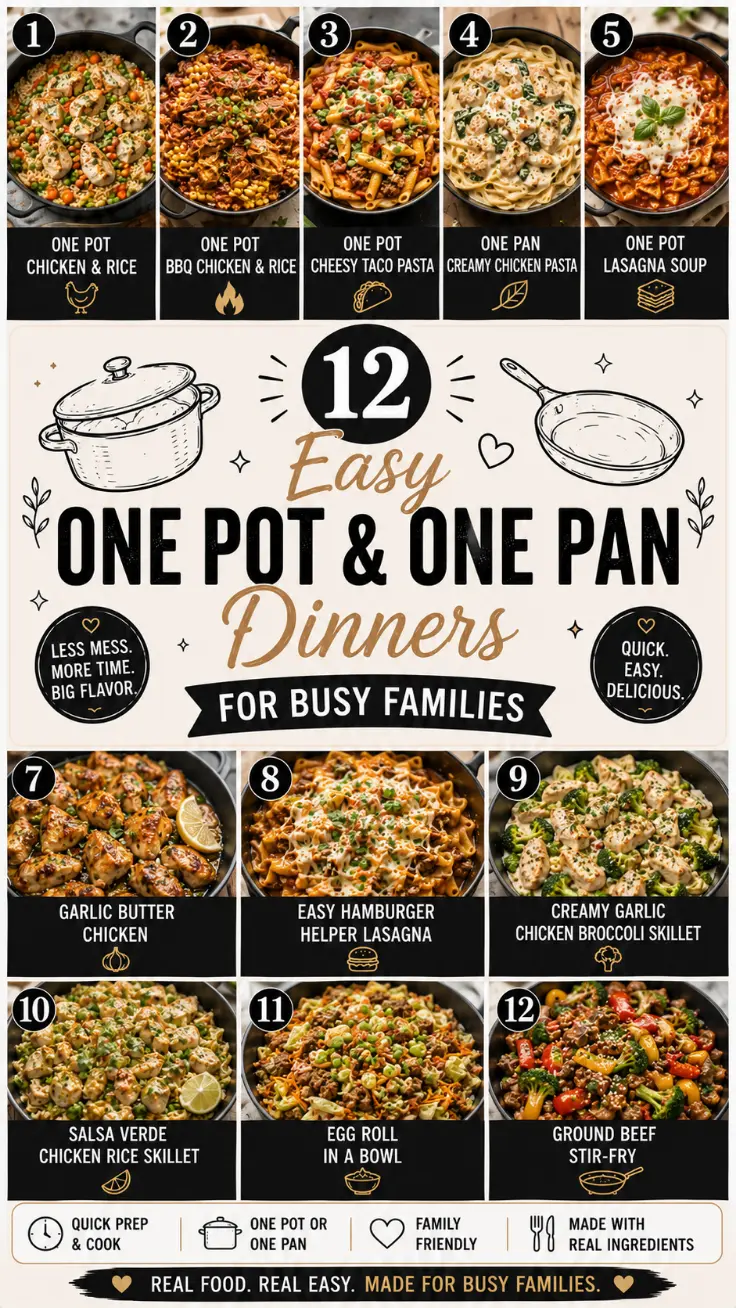 12 Easy One Pot and One Pan Dinners for Busy Families