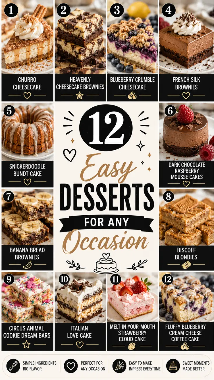 12 Easy Dessert Recipes for Any Occasion