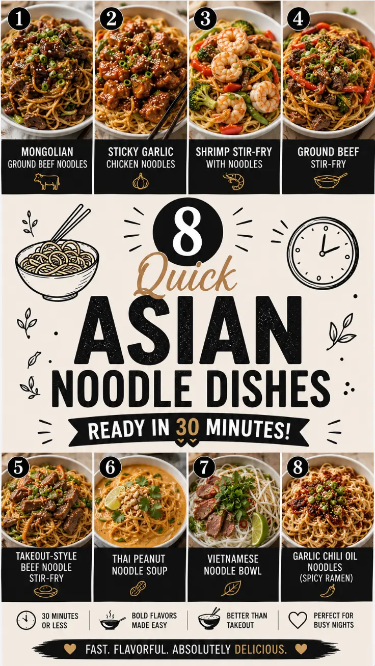8 Quick Asian Noodle Dishes Ready in 30 Minutes