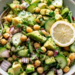 Easy Chickpea Avocado Salad with Lemon Dressing