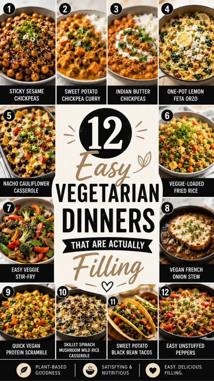 12 Easy and Filling Vegetarian Dinners for Busy Nights