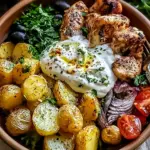 Easy Mediterranean Sheet Pan Chicken and Potato Bowls Delight
