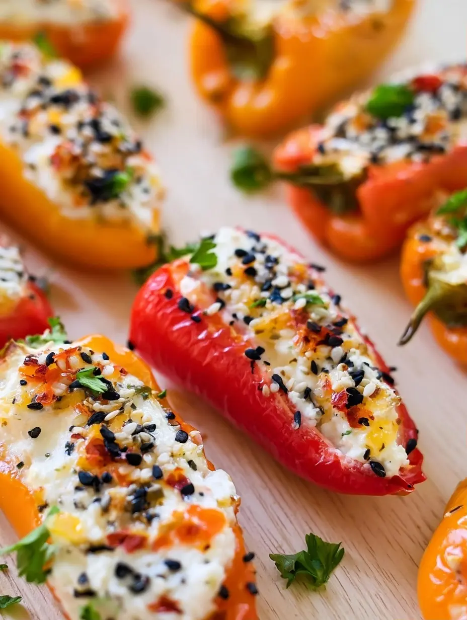 Everything Cream Cheese Stuffed Mini Peppers
