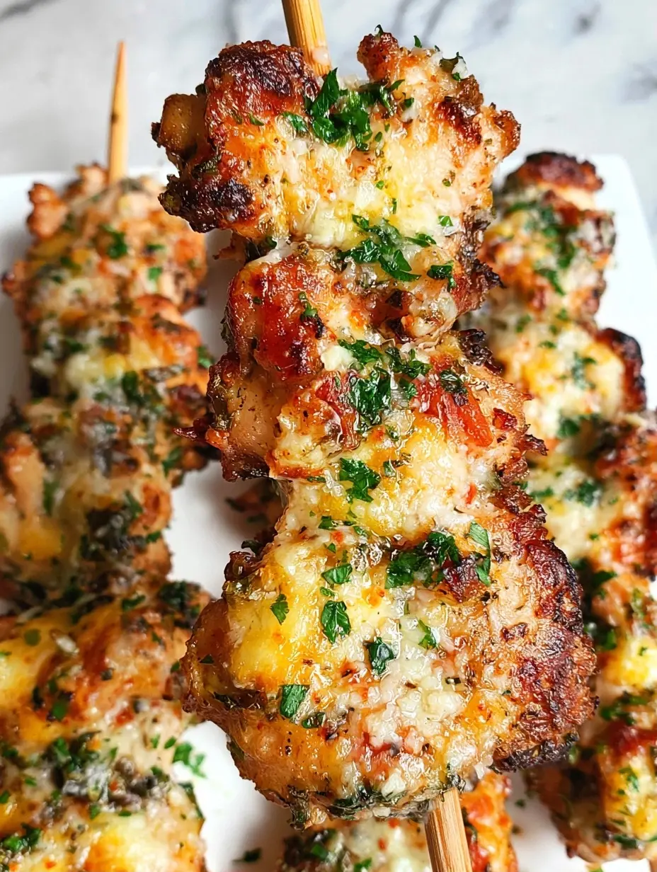 Garlic Parmesan Chicken Skewers