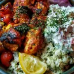 Greek Chicken Souvlaki Bowl with Tzatziki