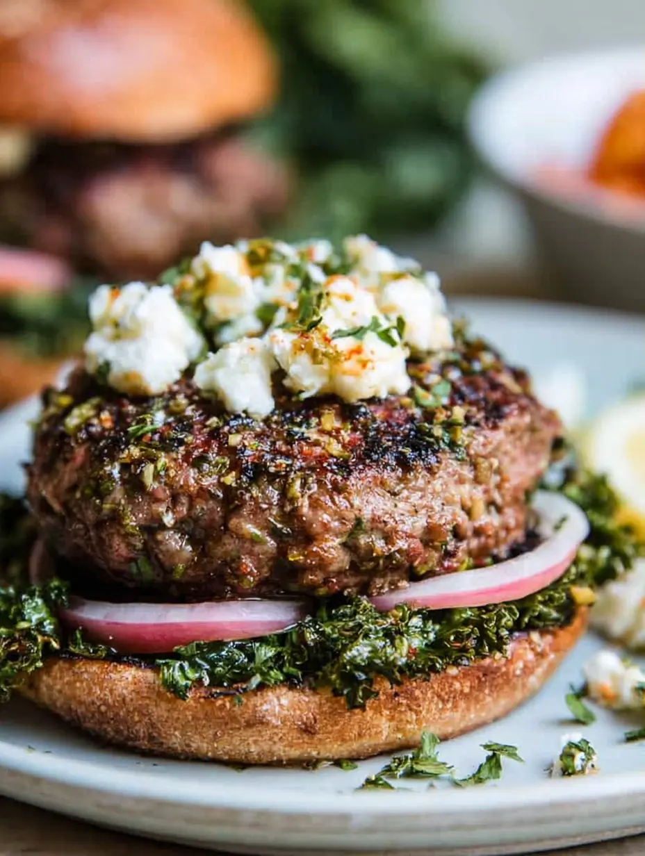 Grilled Lamb Burgers with Feta