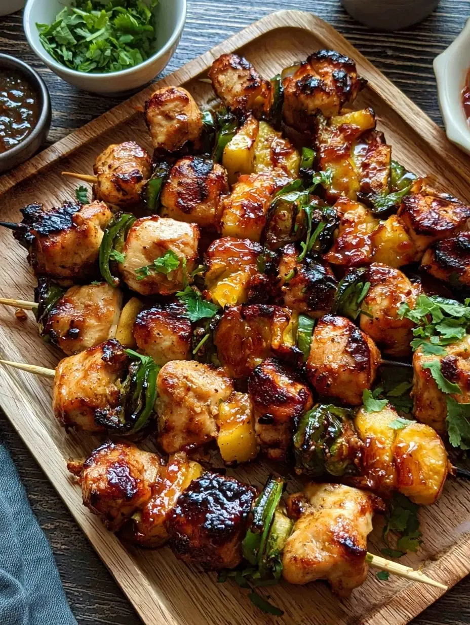 Jalapeño Peach Chicken Skewers