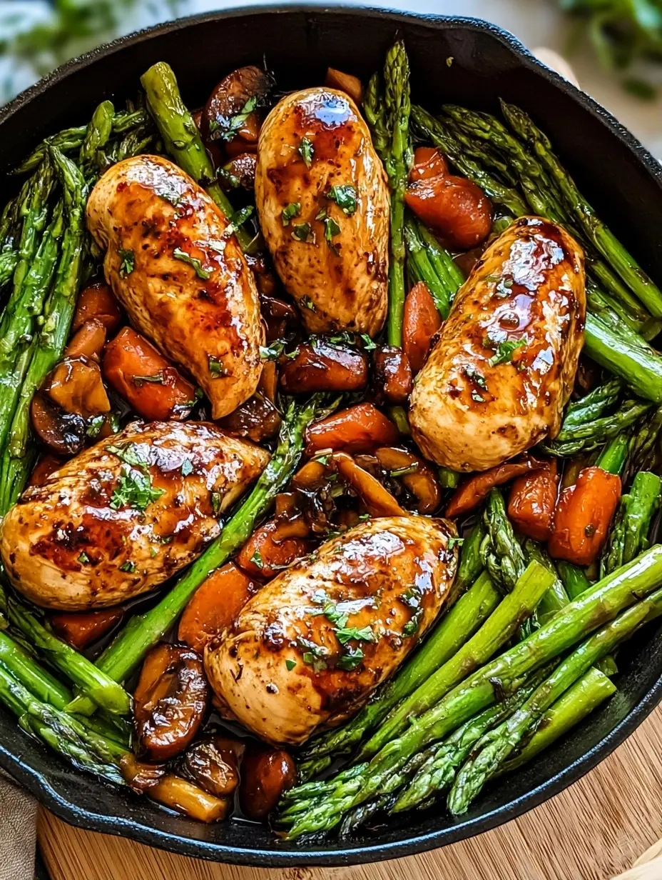 One-Pan Balsamic Chicken & Asparagus Recipe