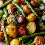 One Pan Sausage, Green Beans, and Potatoes